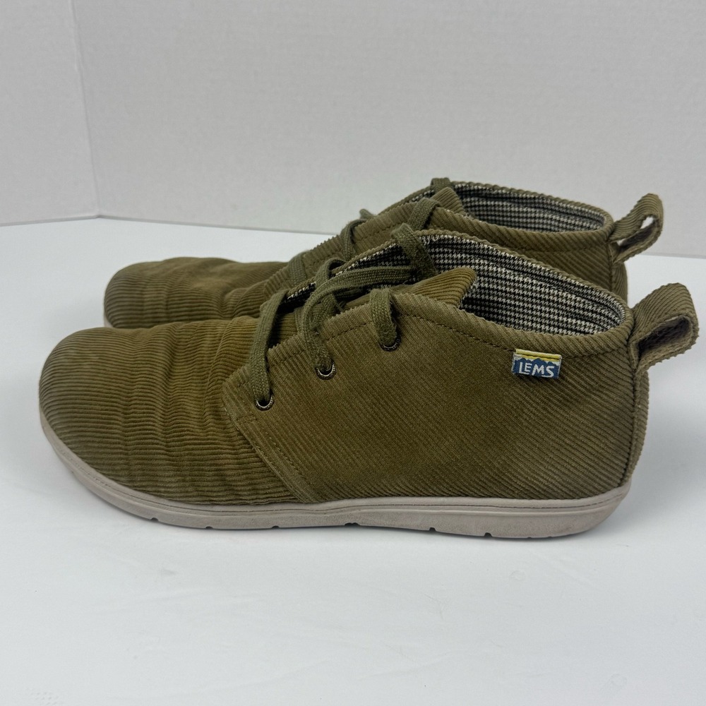 LEMS Chukka Corduroy Lace Up Shoe Mens 11.5 Casual Green